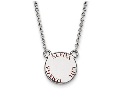 Sororities SS014ACO-18 Sterling Silver LogoArt Alpha Chi Omega XS Enl Pend w/Necklace