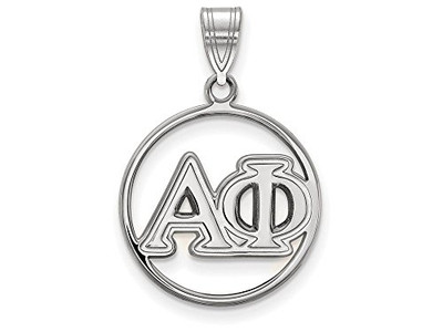 LogoArt SS011APH Sterling Silver Alpha Phi Small Circle Pendant Chain Included.