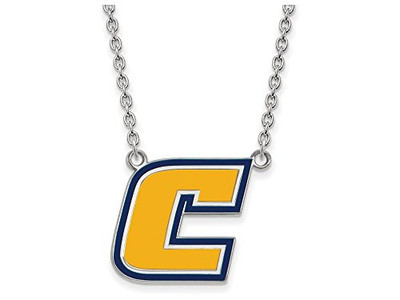 LogoArt SS010UTC-18 Sterling Silver LogoArt The U of Tenn at Chattanooga Lg Enl Pend w/Necklace