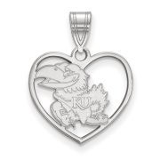 LogoArt SS013UKS Kansas Pendant in Heart (Sterling Silver).