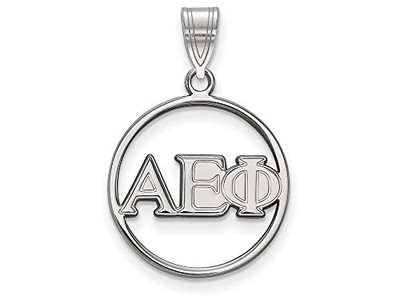 Sororities SS011AEP Sterling Silver LogoArt Alpha Epsilon Phi Small Circle Pendant