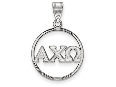 Sororities SS011ACO Sterling Silver LogoArt Alpha Chi Omega Small Circle Pendant