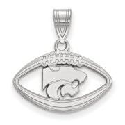 LogoArt SS018KSU Kansas State Pendant in Football (Sterling Silver).