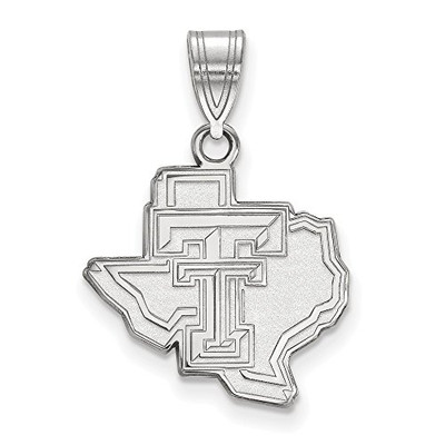 LogoArt SS045TXT Sterling Silver LogoArt Texas Tech University Medium Pendant