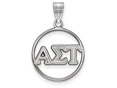 LogoArt SS011ALS Sterling Silver Alpha Sigma Tau Small Circle Pendant w/Chain.