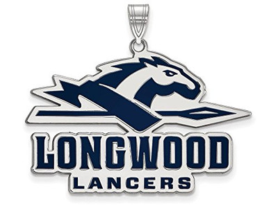 LogoArt SS013LOC Sterling Silver Longwood University XL Enamel Pendant Chain Included.