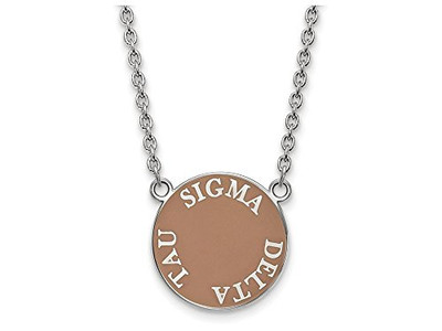 Sororities SS013SDT-18 Sterling Silver LogoArt Sigma Delta Tau Small Enl Pend w/Necklace