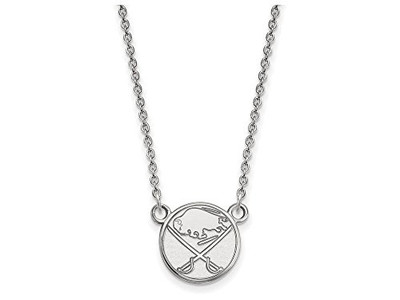 LogoArt SS013SAB-18 Buffalo Sabres Small (1/2 Inch) Pendant w/ Necklace (Sterling Silver).