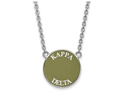LogoArt SS013KD-18 Kappa Delta Small Enameled Pendant w/Chain 18 Inch Chain.