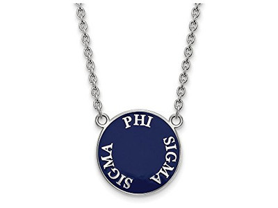 LogoArt SS013PSS-18 Phi Sigma Sigma Small Enameled Pendant w/Chain 18 Inch Chain.