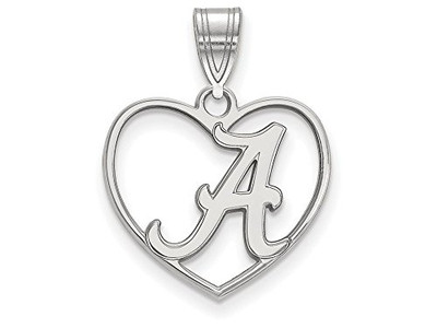 LogoArt SS017UAL Sterling Silver LogoArt University of Alabama Pendant in Heart