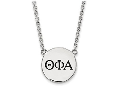 LogoArt SS017TPA-18 Sterling Silver LogoArt Theta Phi Alpha Small Enl Pend w/Necklace