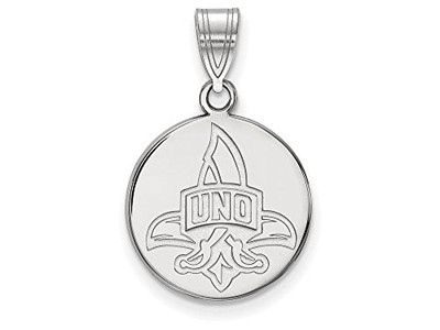 LogoArt SS017UNO University Of New Orleans Medium Disc Pendant w/Chain.