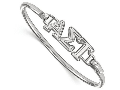 LogoArt SS009ALS-7 Sterling Silver LogoArt Alpha Sigma Tau Small Hook and Clasp Bangle