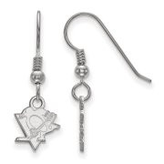 LogoArt SS006PEN Pittsburgh Penguins Extra Small (3/8 Inch) Dangle Earrings Wire (Sterling Silver