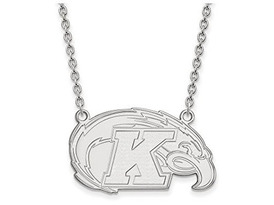 LogoArt SS009KEN-18 Sterling Silver LogoArt Kent State University Large Pendant w/Necklace