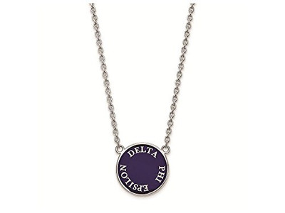 LogoArt SS013DPH-18 Sterling Silver LogoArt Delta Phi Epsilon Small Enl Pend w/Necklace