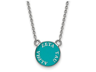 LogoArt SS012ZTA-18 Zeta Tau Alpha Extra Small Enameled Pendant w/Chain 18 Inch Chain.