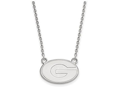 LogoArt SS015UGA-18 Georgia Small (1/2 Inch) Pendant w/Necklace (Sterling Silver).