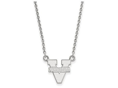 LogoArt SS015UVA-18 Sterling Silver LogoArt University of Virginia Small Pendant w/Necklace