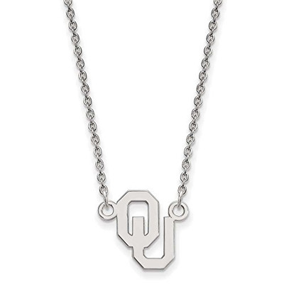 LogoArt SS015UOK-18 Oklahoma Small (1/2 Inch) Pendant w/ Necklace (Sterling Silver).