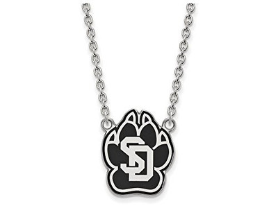 LogoArt SS012USD-18 South Dakota Large (3/4 Inch) Enamel Pendant w/Necklace (Sterling Sliver).