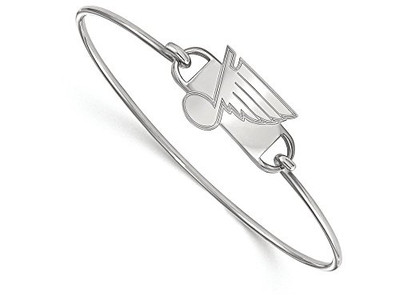LogoArt SS015BLE-7 Sterling Silver NHL LogoArt St. Louis Blues Small Ctr Wire Bangle