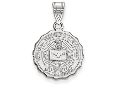 LogoArt SS015CMU Sterling Silver LogoArt Central Michigan University Medium Crest Pendant
