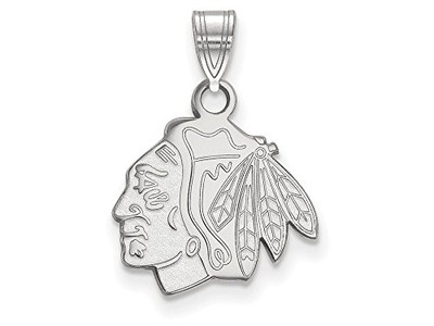 LogoArt SS002BLA Chicago Blackhawks Small (1/2 Inch) Pendant (Sterling Silver)