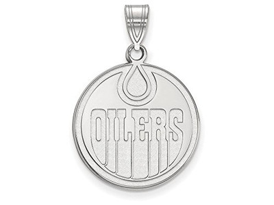 LogoArt SS002OIL Edmonton Oilers Large (3/4 Inch) Pendant (Sterling Silver)