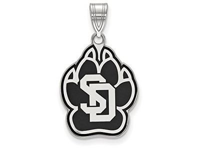 LogoArt SS011USD Sterling Silver LogoArt University of South Dakota Large Enamel Pendant