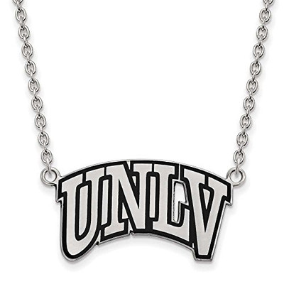 LogoArt SS011UNL-18 UNLV Large (3/4 Inch) Enl Pend w/Necklace (Sterling Sliver).