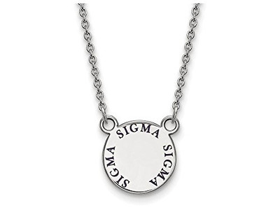 LogoArt SS014SSS-18 Sigma Sigma Sigma Extra Small Enameled Pendant w/Chain 18 Inch Chain.