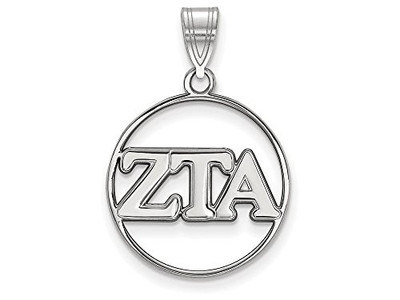 Sororities SS011ZTA Sterling Silver LogoArt Zeta Tau Alpha Small Circ