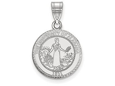 LogoArt SS078UAL Sterling Silver LogoArt University of Alabama Medium Crest Pendant