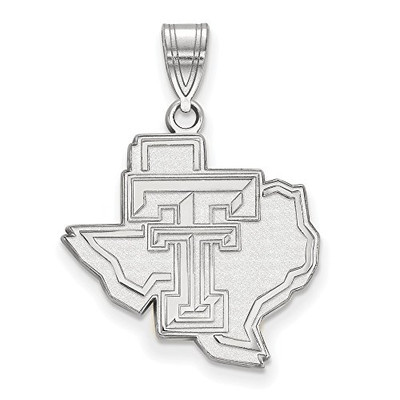 LogoArt SS046TXT Texas Tech Large (3/4 Inch) Pendant (Sterling Silver).