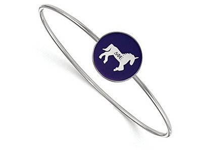 LogoArt SS049DPH-7 Sterling Silver LogoArt Delta Phi Epsilon Enameled Slip-on Bangle