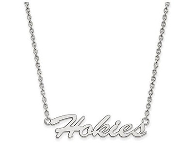 LogoArt SS067VTE-18 Virginia Tech Medium (5/8 Inch) Pendant w/Necklace (Sterling Silver).
