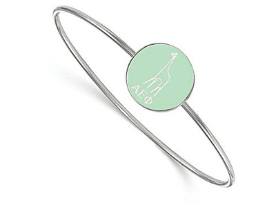 LogoArt SS049AEP-7 Sterling Silver LogoArt Alpha Epsilon Phi Enameled Slip-on Bangle