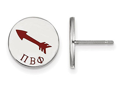 LogoArt SS047PBP Sterling Silver LogoArt Pi Beta Phi Enameled Post Earringss