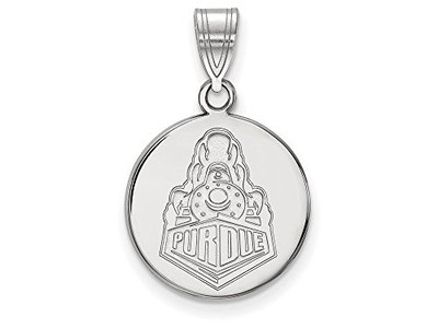 LogoArt SS063PU Purdue Medium (5/8 Inch) Disc Pendant (Sterling Sliver).