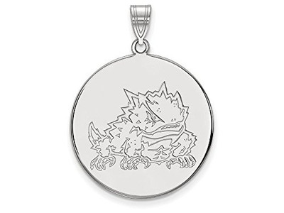 LogoArt SS041TCU Sterling Silver LogoArt Texas Christian University XL Disc Pendant