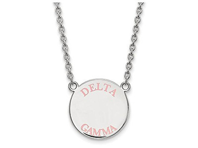 LogoArt SS015DG-18 Sterling Silver LogoArt Delta Gamma Small Enl Pend w/Necklace