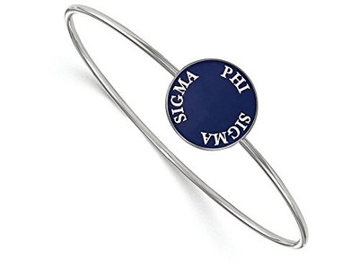 LogoArt SS022PSS-7 Sterling Silver LogoArt Phi Sigma Sigma Enameled Slip-on Bangle