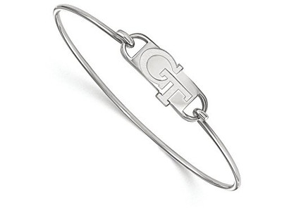 LogoArt SS016GT-7 Sterling Silver LogoArt Georgia Institute of Technology Small Ctr Wire Bang