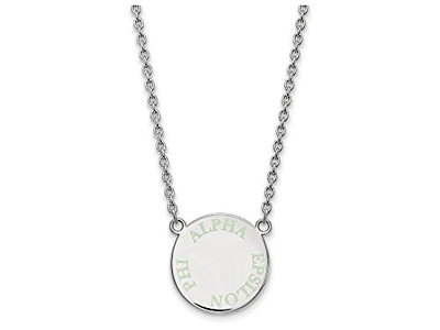 Sororities SS015AEP-18 Sterling Silver LogoArt Alpha Epsilon Phi Small Enl Pend w/Necklace