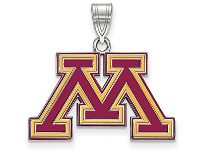 LogoArt SS021UMN Sterling Silver LogoArt University of Minnesota Medium Enamel Pendant