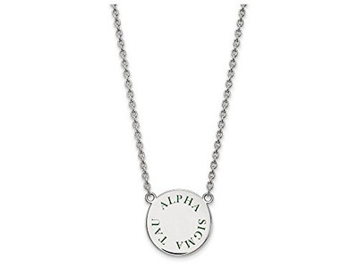 LogoArt SS015ALS-18 Alpha Sigma Tau Small Enameled Pendant w/Chain 18 Inch Chain.