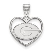 LogoArt SS017UGA Georgia Pendant in Heart (Sterling Silver).