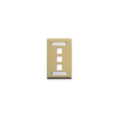 ICC IC107S03-IV Classic Single Gang Faceplate With ID - Ivory, 3 Port.